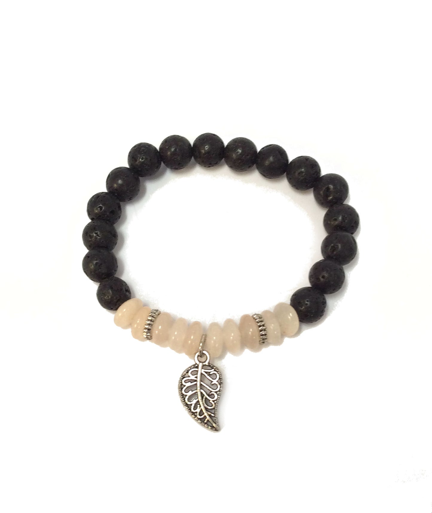 Natural Lava Rock Stone Stretch Bracelet #88-1206366