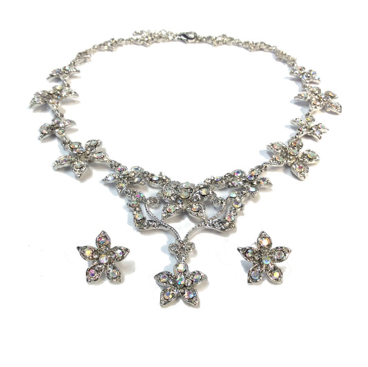 Flower Set Necklace and Earrings #89-3034AB