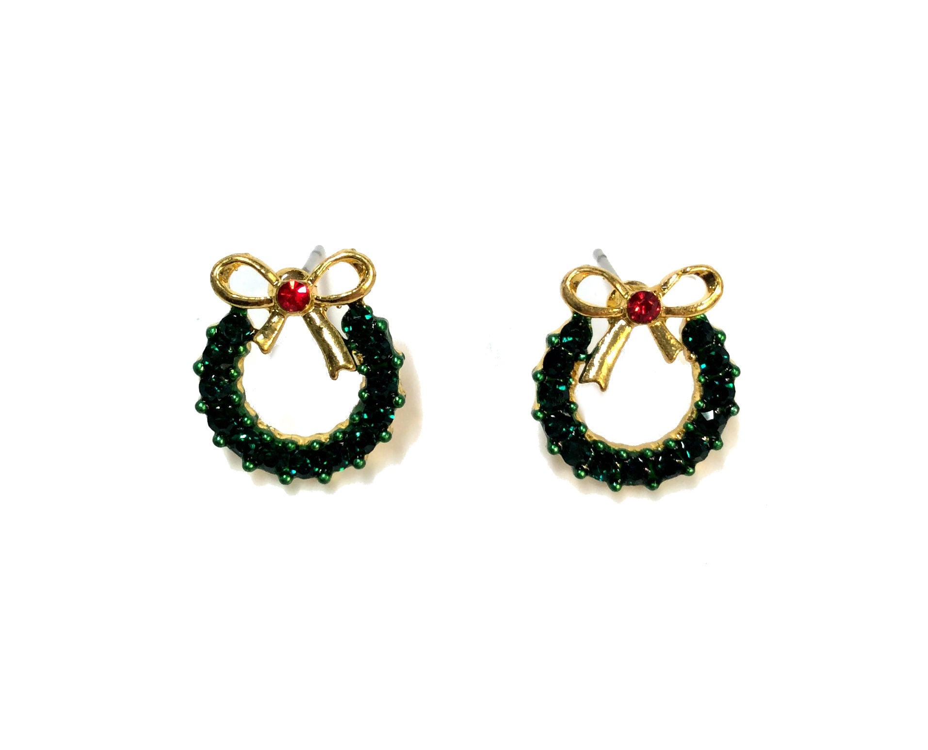 Christmas Wreath Post Earring #86-3038GN