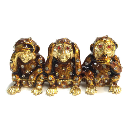 Three Monkeys Trinket Box #89-7349