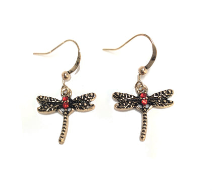 Dragonfly Dangling Earrings #28-111502RD