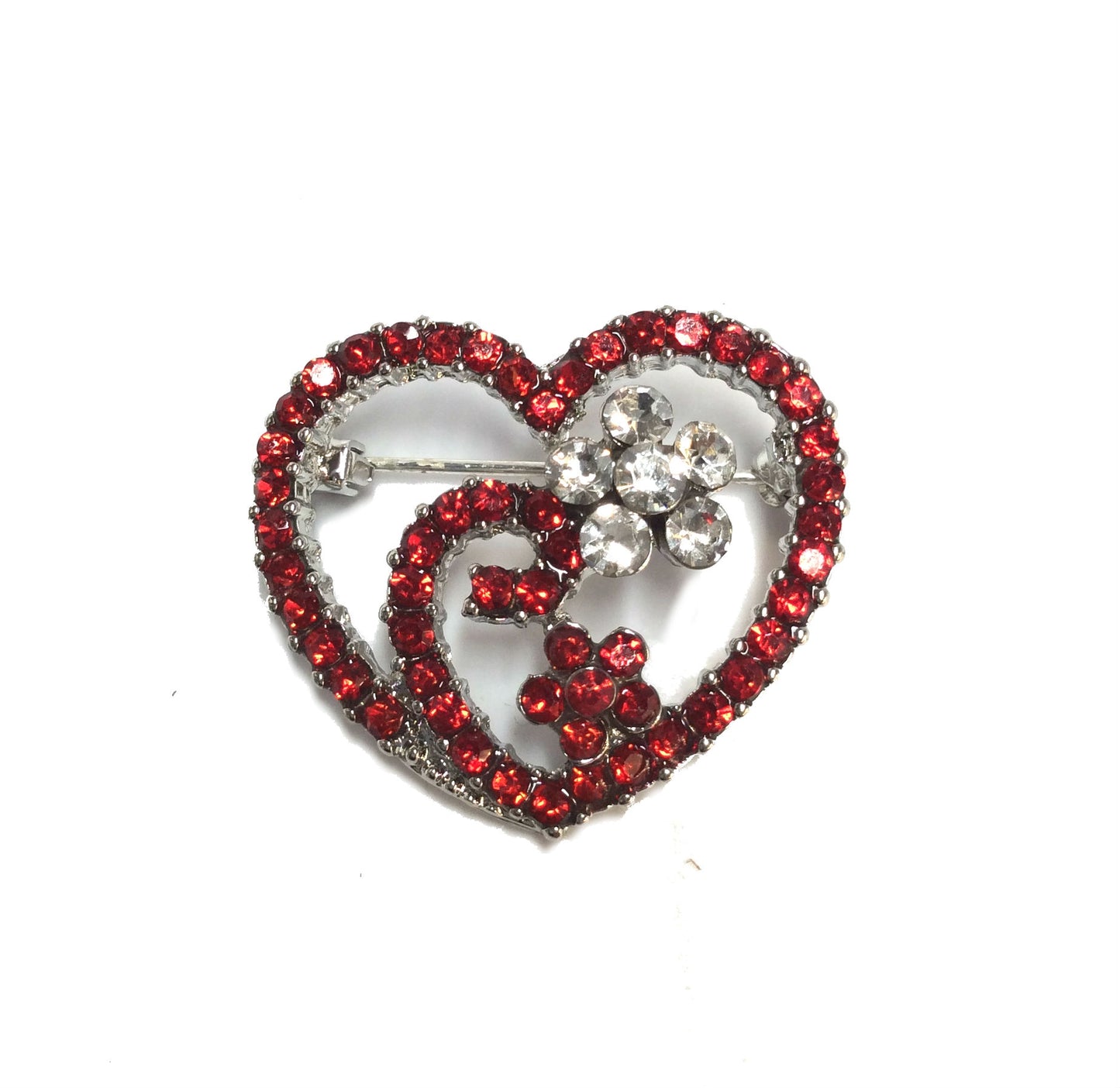Heart Pin With Flower #28-07341