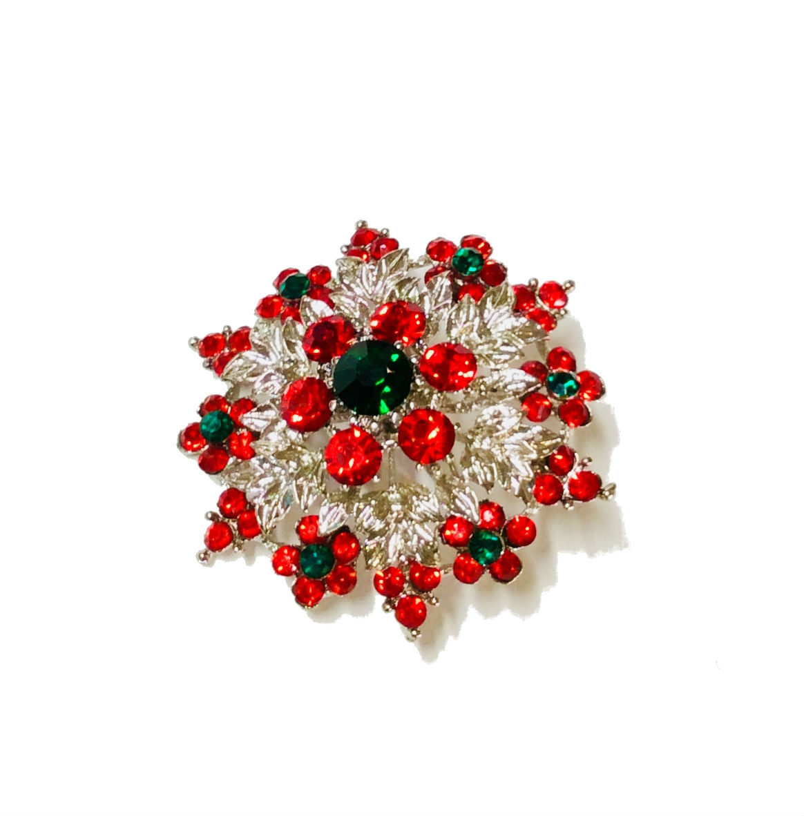 Christmas Poinsettia  pin 28-98049 Sil