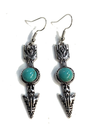 Arrow Turquoise Earrings #12-6489
