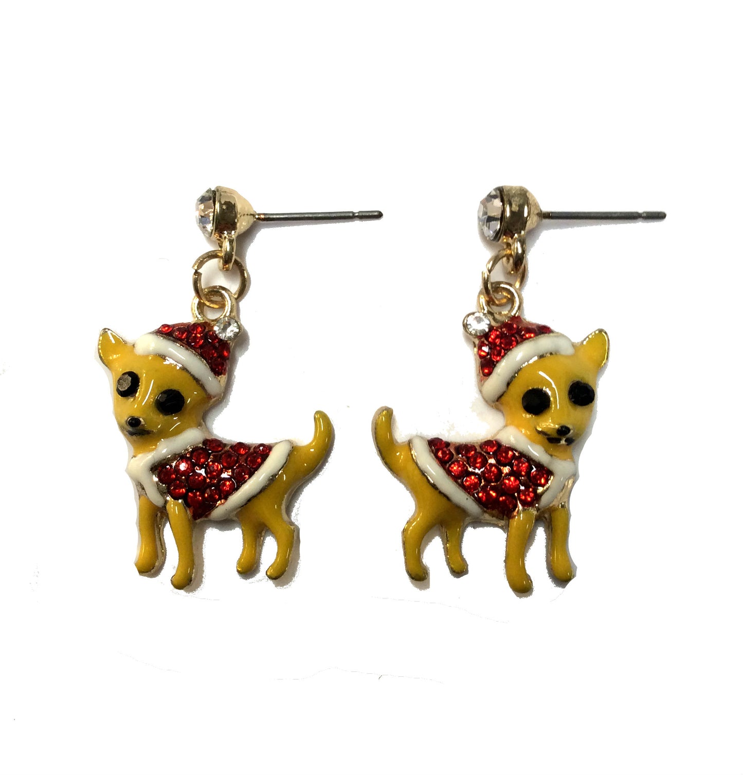 Christmas Santa Hat Dog Post Earring #19-142381