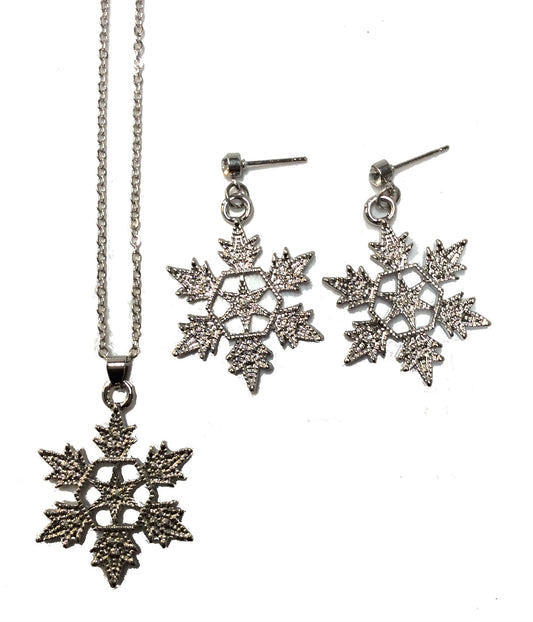 Christmas Snowflake Necklace Set #86-8802