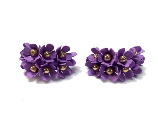 Purple Gold Flower Earring #89-21819