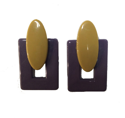 Purple and Yellow Earrings #89-21820