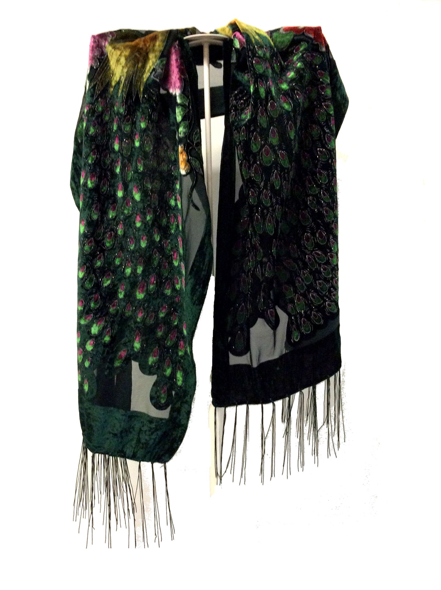 Peacock Velvet Scarf #89-12440GN