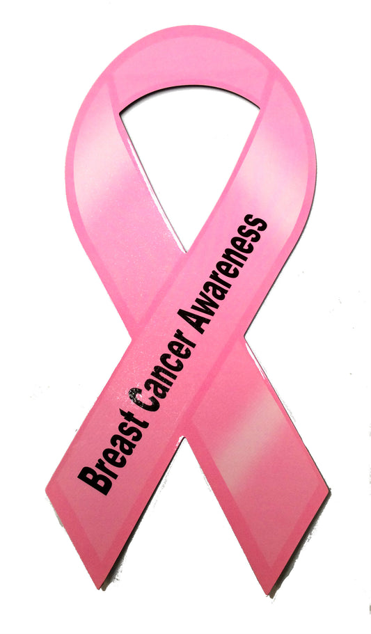 Breast Cancer Awareness Pink Large Ribbon Magnet 12 pack