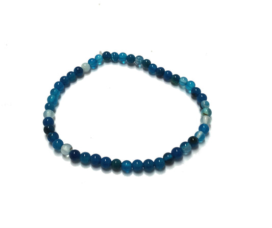 Blue Agate Bracelet 4mm