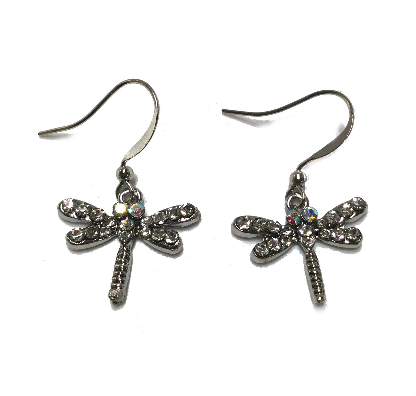 Tiny Dragonfly Dangling Earrings #28-11092AB