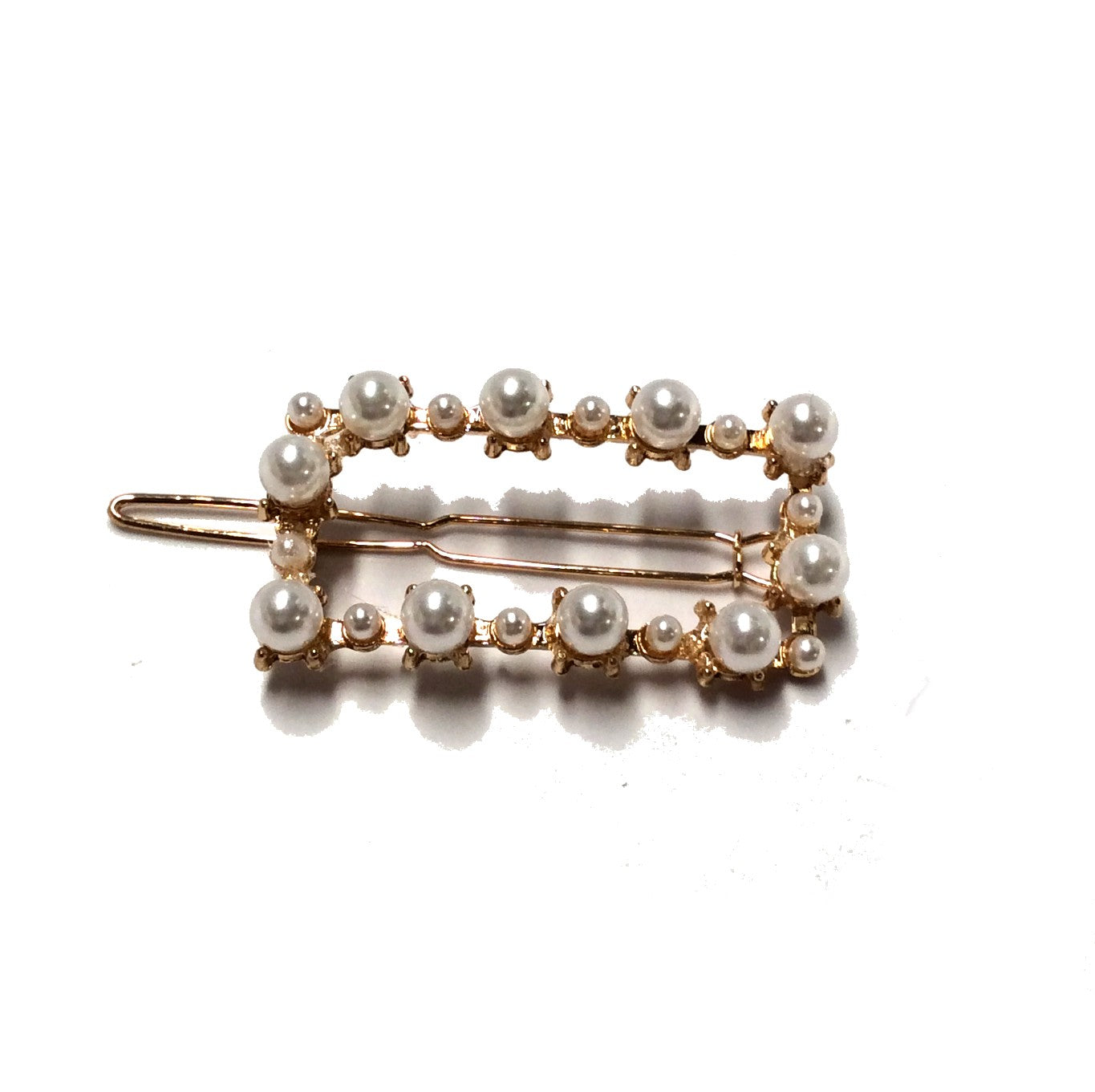 Rectangle Pearl Hair Clip #88-060011