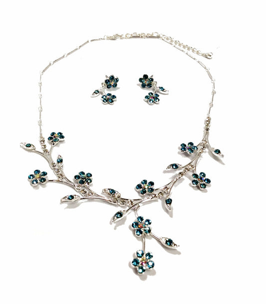 Floral Necklace Set #33-70646BL