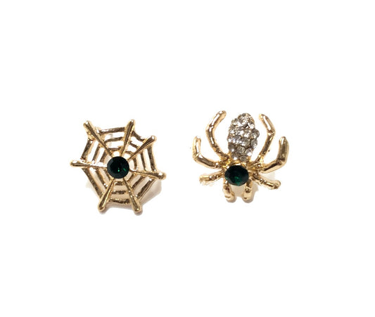 Halloween Spider & Web Post Earrings #12-23550GN