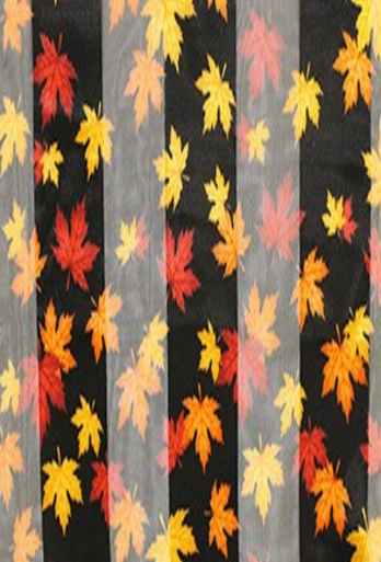 Maple Leaves Satin Scarf  #ON-2003BK (Black)