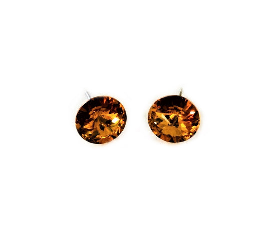 Medium Round CRYSTAL STONES EARRING #12-575TO