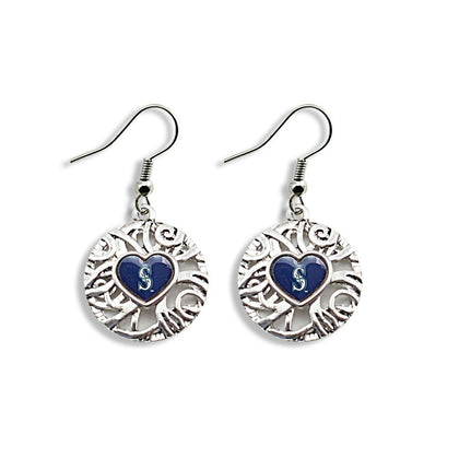 Seattle Seahawks Swirl Heart Earrings