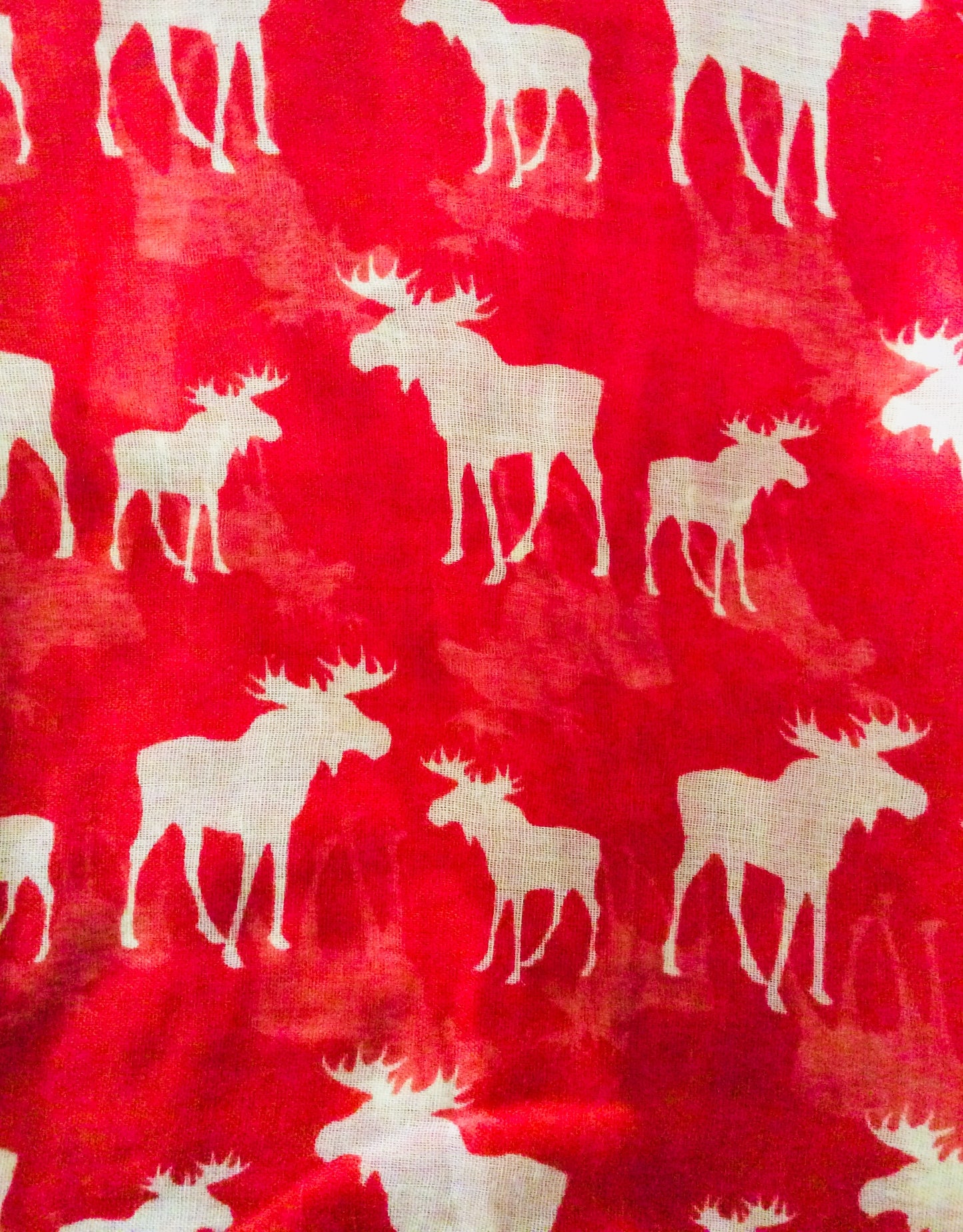 Moose Oblong Scarf #88-2505RD (Red)