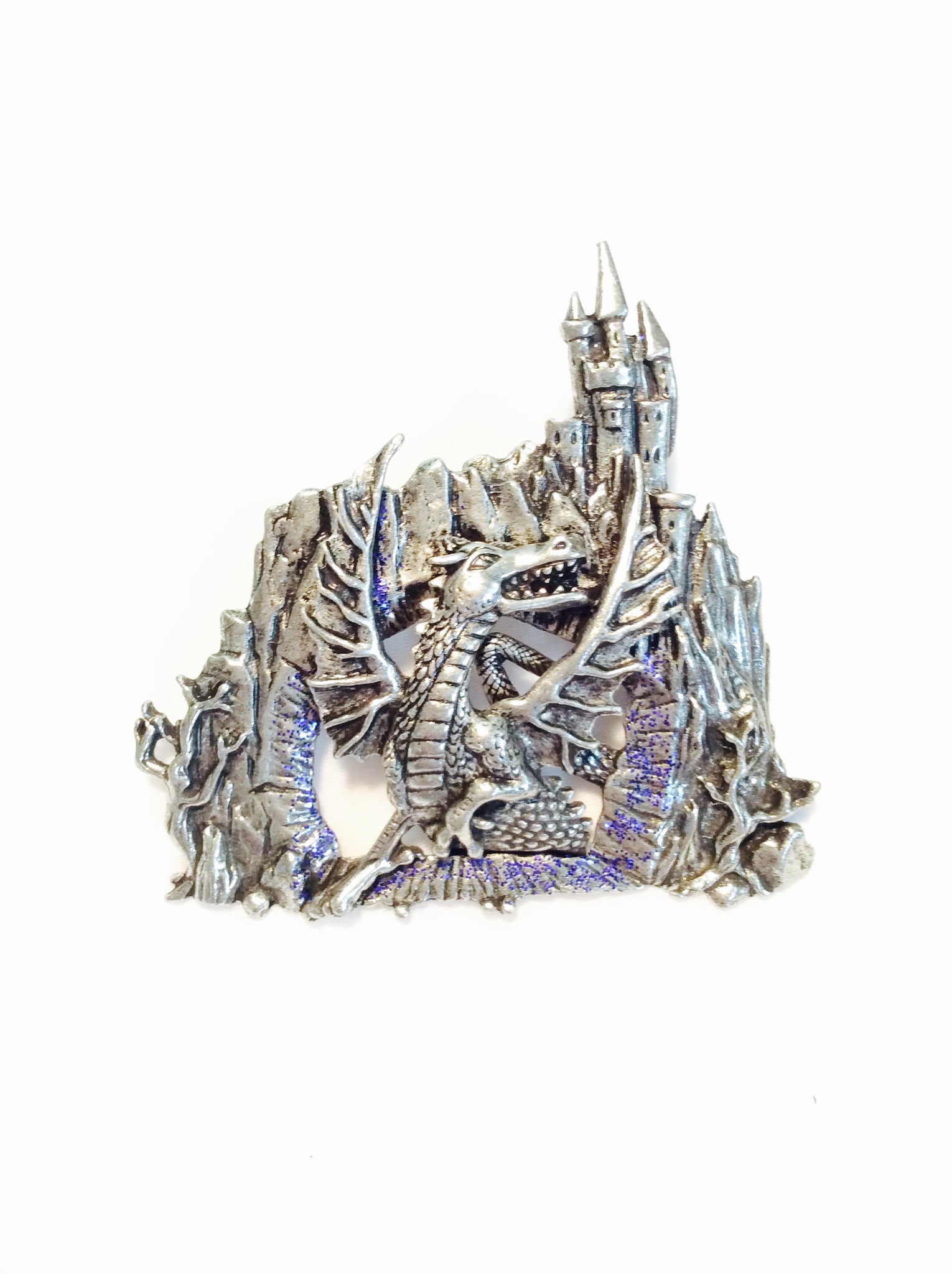 Pewter Dragon with Castle Pin#28-5583