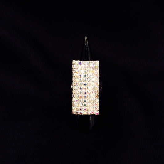 Rectangle Rhinestone Ring#66-14051AB