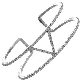 Rhinestone Small Cuff Bracelet #12-82507SL