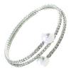 Rhinestone Wire Bracelet with Pearl #12-82256SL