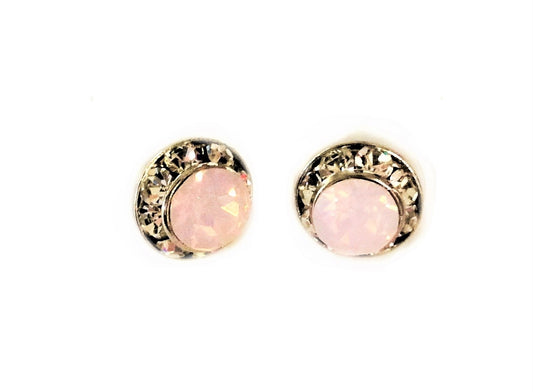 SMALL Round CRYSTAL STONES EARRING #12-40003ERO