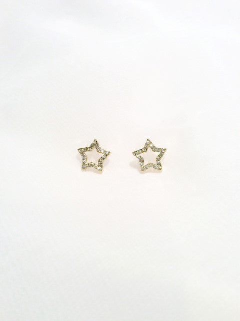 Small Star Outline Post Earrings#33-20642GD