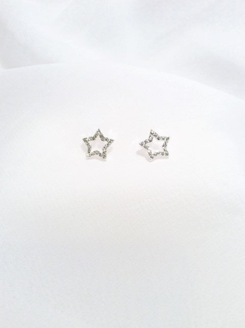 Small Star Outline Post Earrings#33-20642AB