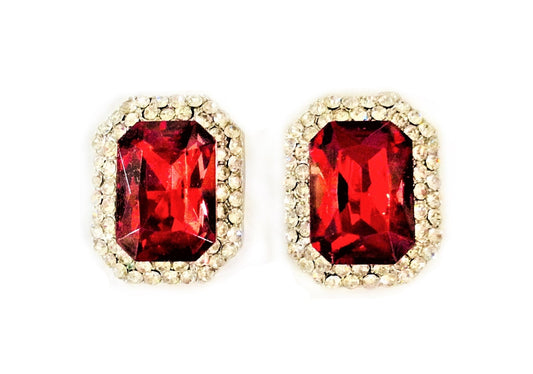 SQUARE CRYSTAL STONES EARRING #12-21843SI