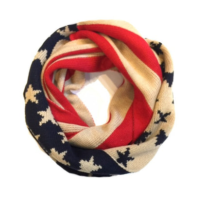 Stars and Stripes Knitted Infinity Scarf #17-855