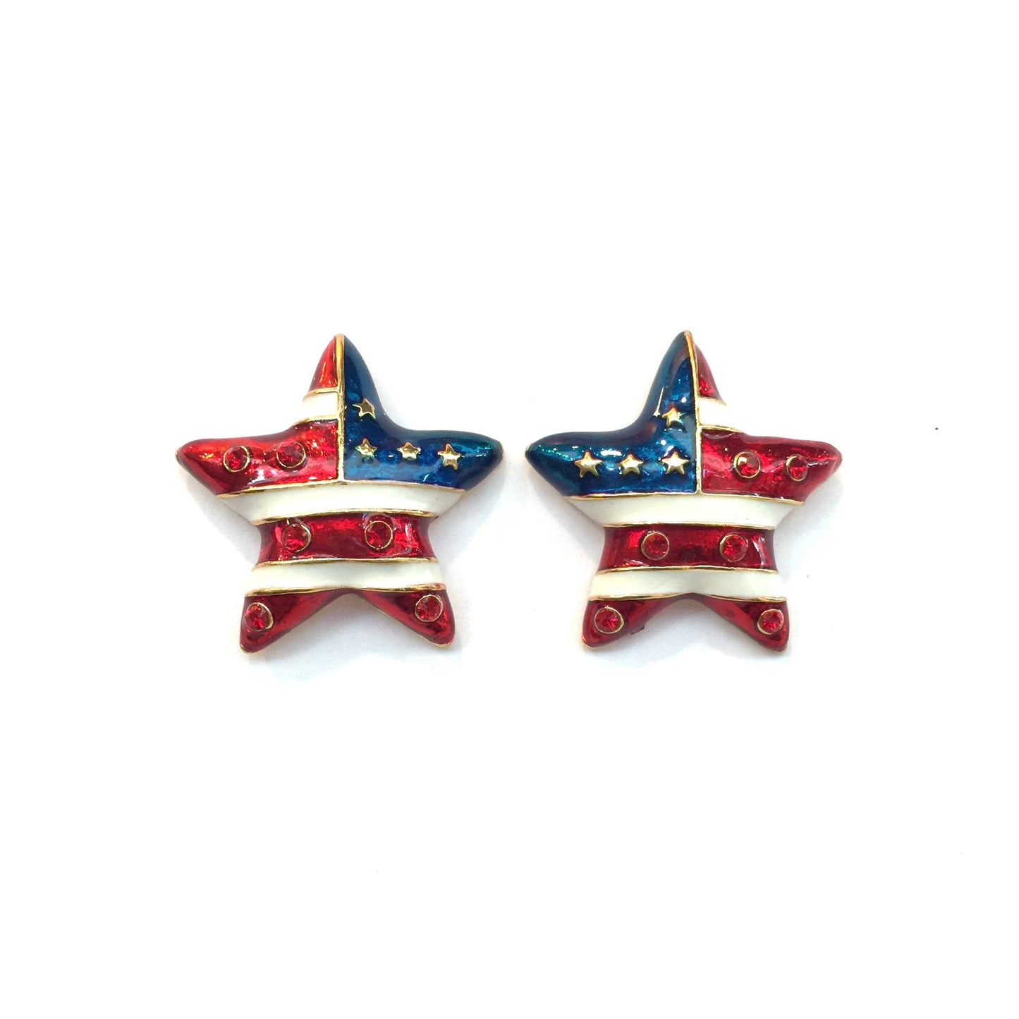 Flag Star Post Earrings #19-140052