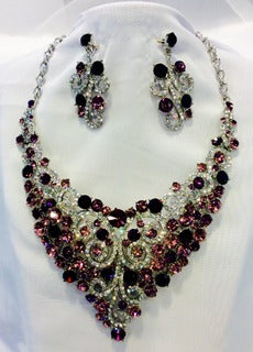 Swirl Necklace-Earring Set #66-23181PP