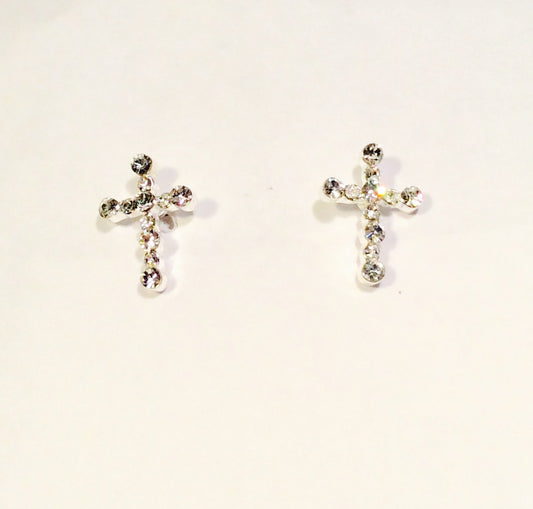 Tiny Cross Post Earrings#33-24166