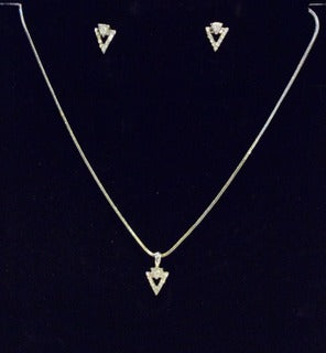 Triangle Necklace and Earrings Set #41-0027