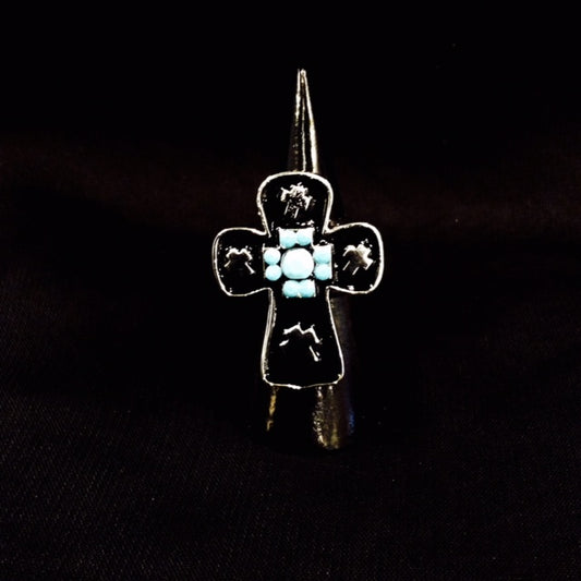 Turquoise Cross Stretch Ring#60-1661