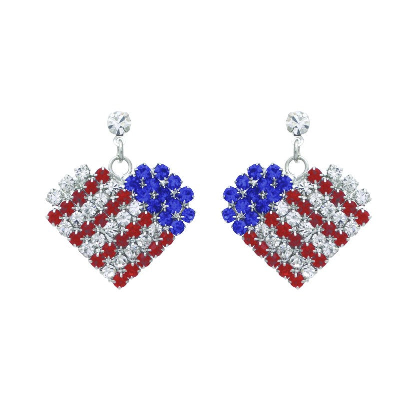 Flag Heart Earrings #12-23395