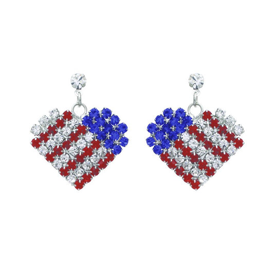 Flag Heart Earrings #12-23395