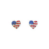 Flag Heart Post Earrings #28-11281S (Silver)